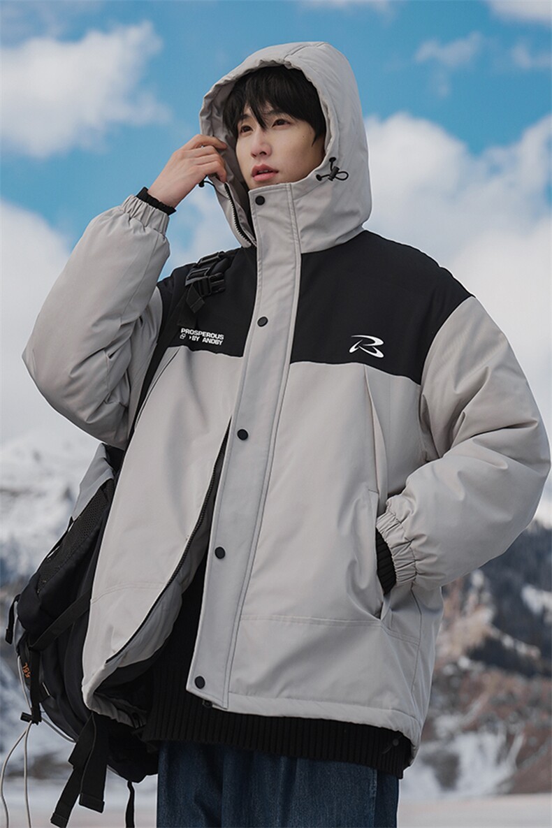 新疆山系图案印花百搭宽松休闲连帽棉服A247-MY85607特批95控158,男装棉衣,电商A247