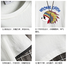 JT55196-P25假两件短袖t恤男大码胖子半袖体恤半截袖网格，男装T恤，电商A040A