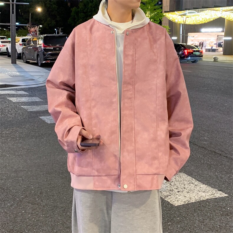 美式水洗PU皮外套男款春秋潮牌宽松飞行员皮衣夹克JK206-P85,男装夹克,星座308B-2