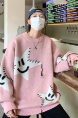 M6131/P70秋装港风毛衣男女大码针织衫学生潮大码款式外套毛线衣，男装针织衫/毛衣，电商A141