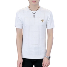 时尚休闲男士圆领短袖t恤夏天薄款2023夏季新款打底衫上衣服体恤，男装T恤，电商B212（原钱塘6029）
