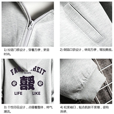 KS21256-P38连帽开衫卫衣男运动外套大码班服网格，男装卫衣，电商A040A