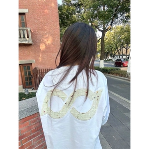万针全刺绣工艺抖音得物高品质260克重磅纯棉双纱美式高街短袖T恤图片
