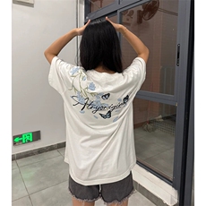 万针全刺绣解构设计260克重磅双纱纯棉高品质美式高街短袖T恤特35，男装T恤，电商A486