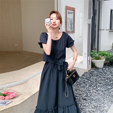 现货藏青色两件套2C206-L289-P135-K188，女装套装/套裙，2C206