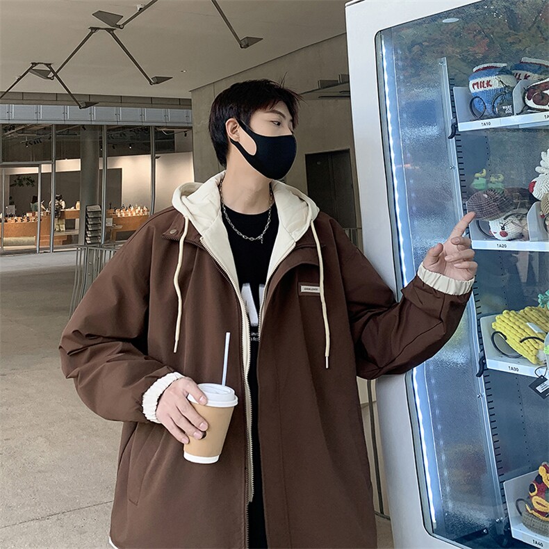 F50-P642024秋季新款假两件外套男士潮牌宽松休闲夹克冲锋衣,男装夹克,星座512-6