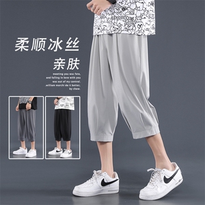 夏季薄款冰丝七分裤男宽松运动男生外穿速干休闲裤2077-特批-20图片