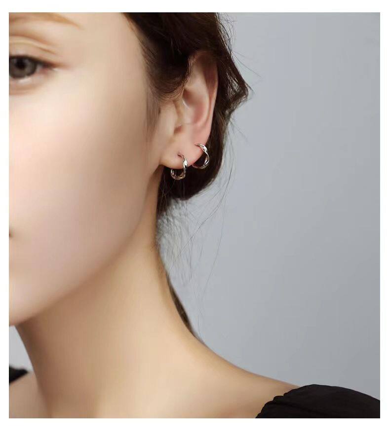 莫比乌斯耳环素圈银针时尚百搭，耳环，一品绒源