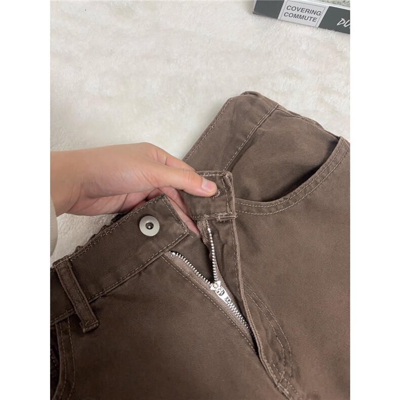 B221美式ins高街斜切宽松微喇休闲洗褪牛仔裤LK25589-特P45控78,男装牛仔裤,电商B221