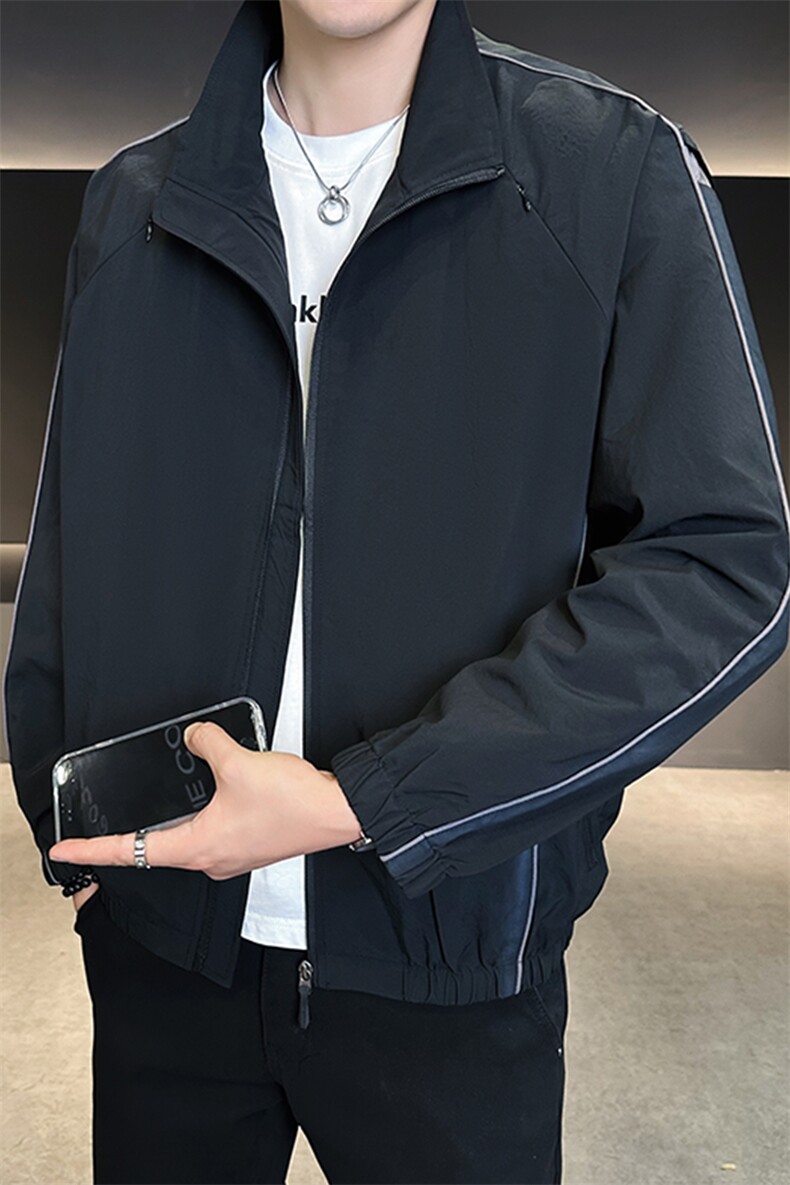 秋季夹克男2025新款宽松潮牌休闲立领男装外套A313-J112561-P130,男装夹克,电商A313