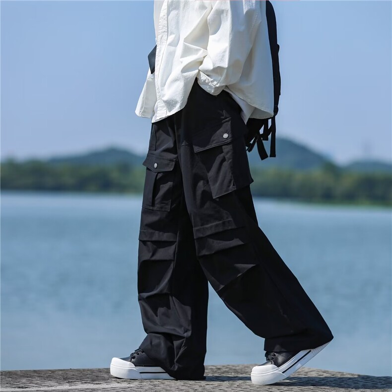 春秋季新款日系潮流户外机能工装裤男款百搭阔腿休闲裤,男装休闲裤,星座410-6（原星座1304-1）