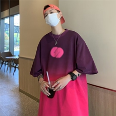 圆领新款潮男ins青春流行时尚潮牌原宿五分袖夏季T恤标准，男装T恤，星座716-4