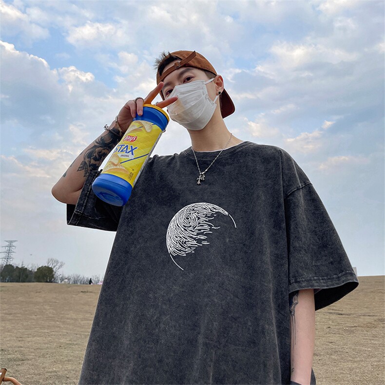量大优可供抖音视频支持得物品质配合二开美式水洗短袖t恤SX71,男装T恤,电商A486
