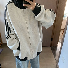 抖音得物高品质26春装美式高街重磅结构拼接织带立领卫衣外套CM42，女装短外套，电商A486-1