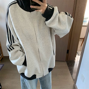 抖音得物高品质26春装美式高街重磅结构拼接织带立领卫衣外套CM42图片