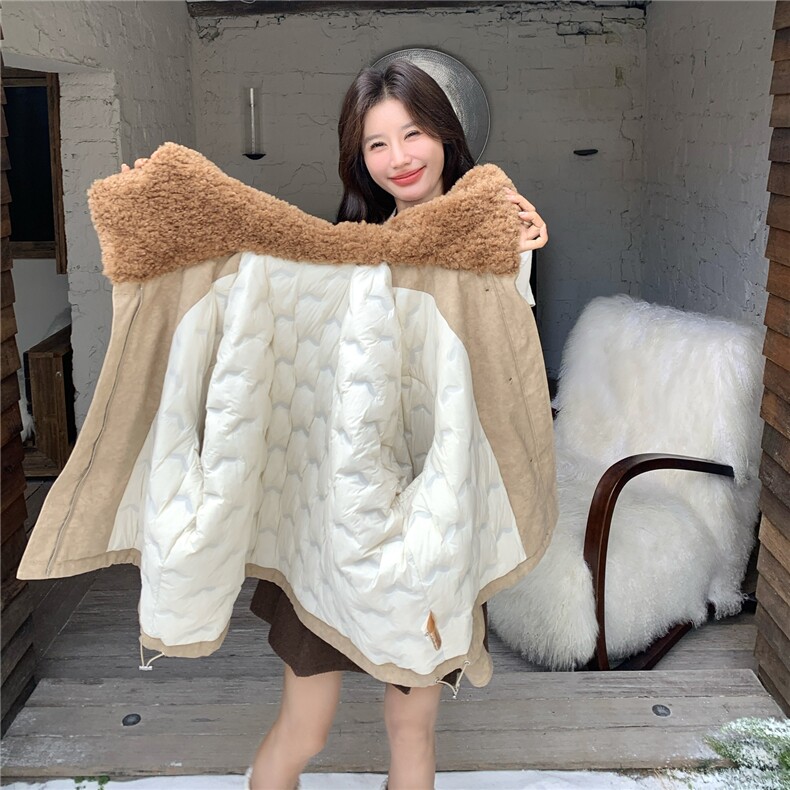 韩版宽松显瘦保暖羽绒服女冬季短款休闲90白鸭绒加厚毛领外套,女装羽绒服,维壹