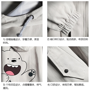 JK41131-P85纯棉连帽夹克男士大码工装夹克男外套男 网格挂拍图片