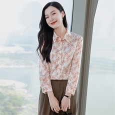 重磅高级感轻奢减龄洋气印花真丝衬衫女长袖2026春新款真丝上衣，女装衬衫，阿舍尔精品