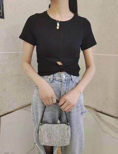 时装短T双纹棉针织，女装，IEC