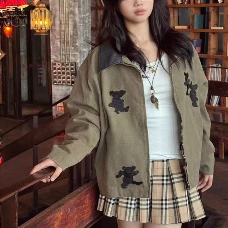 1506-1/GA2720/P71美式复古小熊刺绣夹克男女秋冬新款,男装夹克,星座1506A