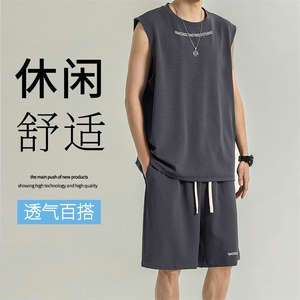 无袖t恤男潮夏季潮牌坎肩男士运动篮球砍袖TZ89-特批-68图片