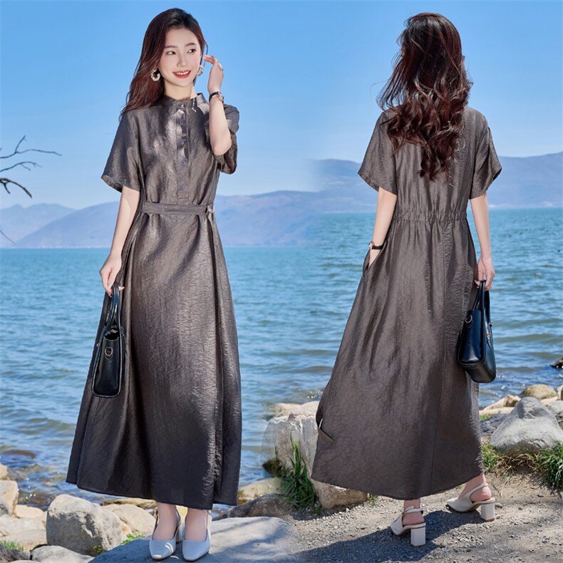 【夏季女装新款】大量现货文艺风长款连衣裙，女装连衣裙，魅衣本色