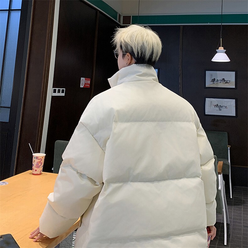 港风羽绒棉服男生冬季加厚保暖面包服青少年宽松大码立领棉衣外套,男装棉衣,星座1904A