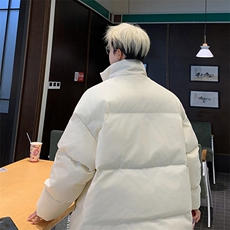 港风羽绒棉服男生冬季加厚保暖面包服青少年宽松大码立领棉衣外套，男装棉衣，星座1904A