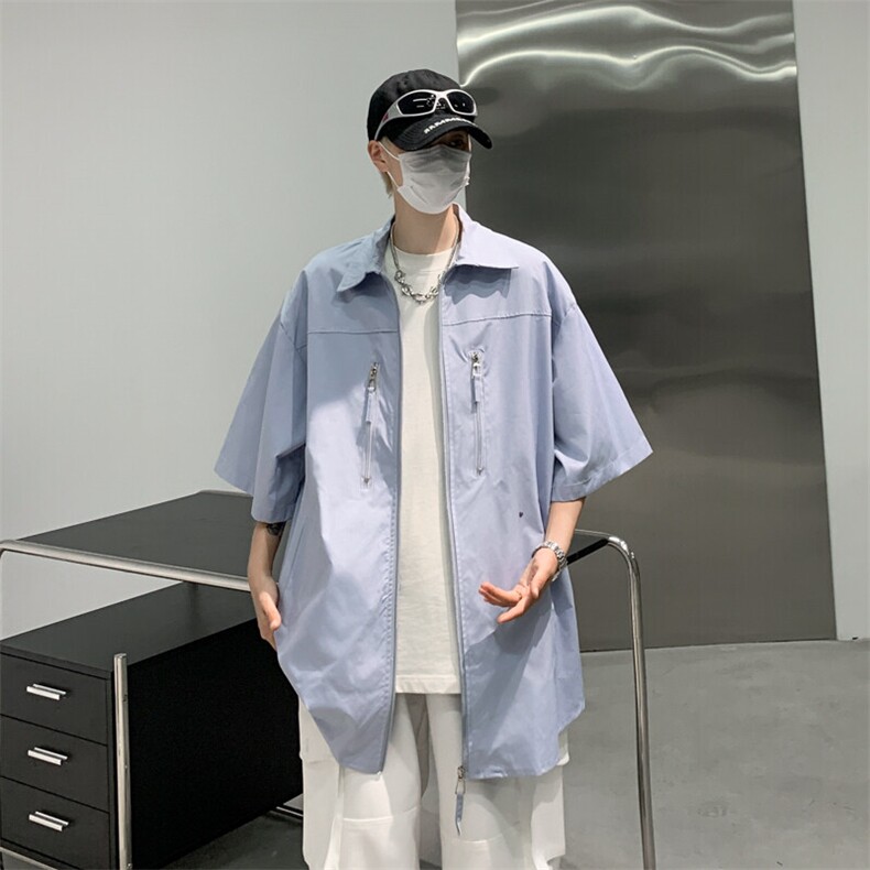 衬衫男士短袖韩版潮流痞子帅气夏季2025新款ins宽松外套CY745-P36,男装T恤,星座412-3