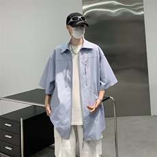 衬衫男士短袖韩版潮流痞子帅气夏季2025新款ins宽松外套CY745-P36，男装T恤，星座412-3