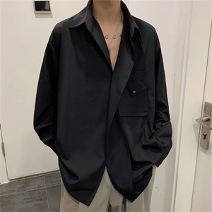 长袖衬衫男港风日系韩版潮流帅气衬衣C611P38图片
