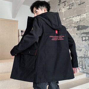 2021秋冬连帽工装风衣中长款夹克男外套男棉衣外套A112-JK121-P80图片