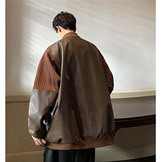 港风模特肩膀民族风大码M-5XL夹克男情侣皮衣外套JK8756P110控149，男装民族服装，星座227-7