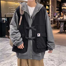 春季新款假两件工装开衫卫衣情侣宽松上衣服外套机能风W3627-P53，男装夹克，星座512-2