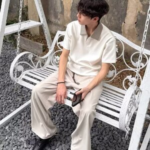 潮牌拼接扎染加绒卫裤男冬季美式设计感百搭弯刀裤重磅运动休闲裤图片