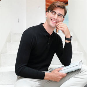 XF21DL646男士冬季新款长袖翻领纯山羊绒针织衫休闲P552图片