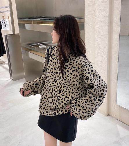 新面料豹纹卫衣，女装卫衣/绒衫，欧妮卡蒂蔓