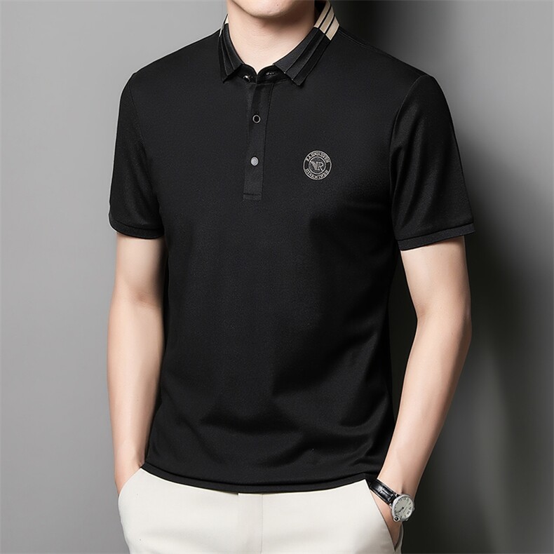 2024夏季短袖T恤翻领半袖纯色男士休闲内搭中年polo衫QP1662-P57,男装Polo衫,星座1105-3