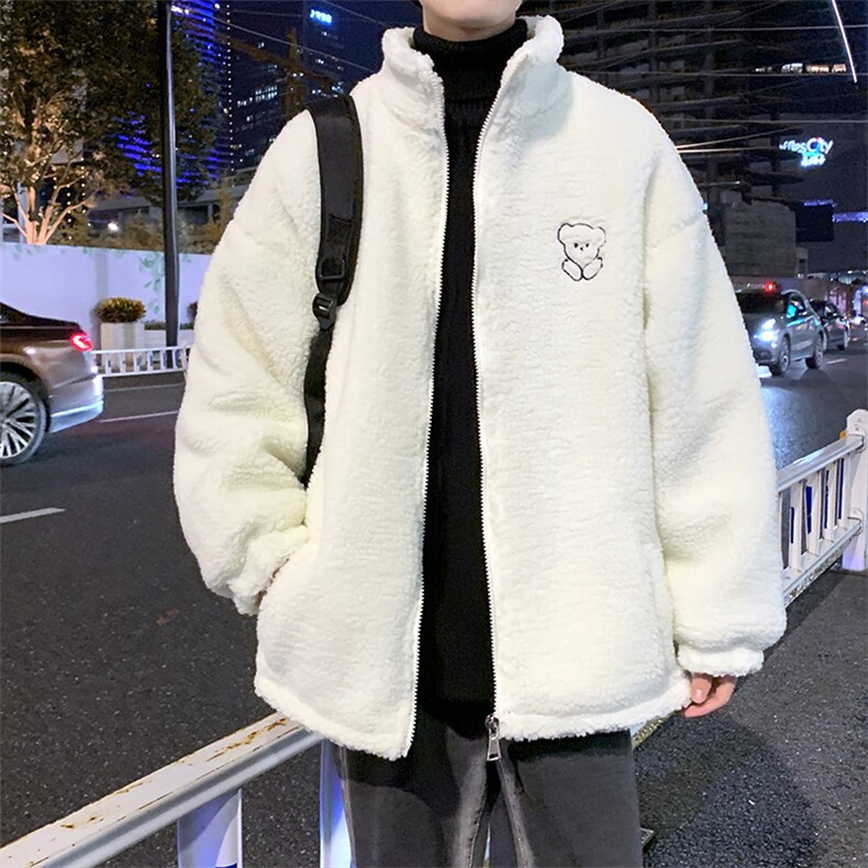 现货 羊羔毛冬季棉衣男宽松新款港风百搭加厚情侣棉服  W2270-P44图片