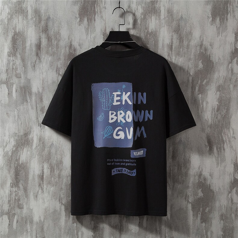 1图案已注册日系潮流休闲情侣大码M-5XL短袖T恤男水泥风7006特P18，男装T恤，星座226-2