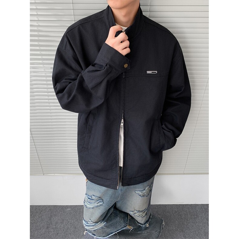 得物品质夹克外套男秋款立领开衫上衣男款休闲运风衣J1045P90,男装夹克,星座1013-1
