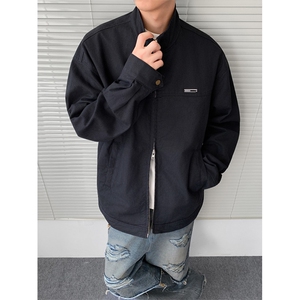 得物品质夹克外套男秋款立领开衫上衣男款休闲运风衣J1045 P90图片