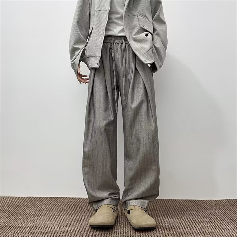 复古渐变休闲裤男秋季2025新款宽松直筒潮牌酷帅长裤子K6748-P46，男装休闲裤，星座412-3