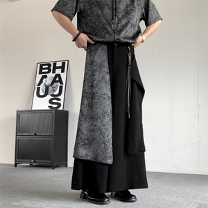 九分裤2025山本耀司新中式小众暗黑风新中式男女大码阔腿裤裤裙裤图片