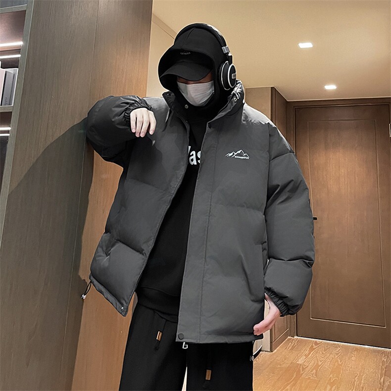 现货2W抖音直播品质纯色宽松棉服外套港风M661P85,男装棉衣,电商A030