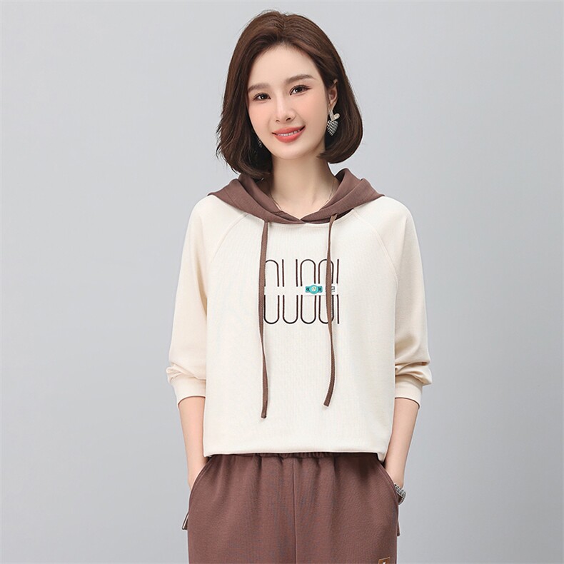 时尚宽松连帽卫衣女秋装新款韩版百搭长袖上衣休闲显瘦外套,女装卫衣/绒衫,悦见她