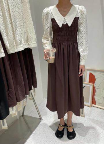 秋季蕾丝拼接连衣裙，女装连衣裙，艾米缇