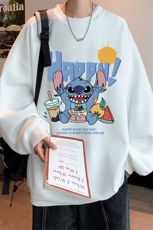 华夫格卫衣圆领卫衣男大码长袖t恤男外套HW76077-P30加绒款-P40，男装卫衣，电商A040