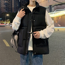 男士立领棉马甲冬季加厚纯色棉背心休闲外套潮流A266-WMJ621-P45，男装背心/马甲，电商A266