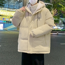 冬季青少年灯芯绒连帽棉衣潮牌羊羔毛加绒加厚棉服外套5305-P85，男装棉衣，电商B306